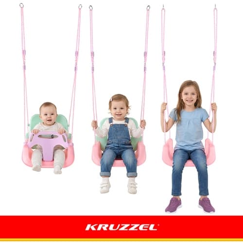 Babygunga 3-i-1 / Barngunga - Gunga för barn Light pink
