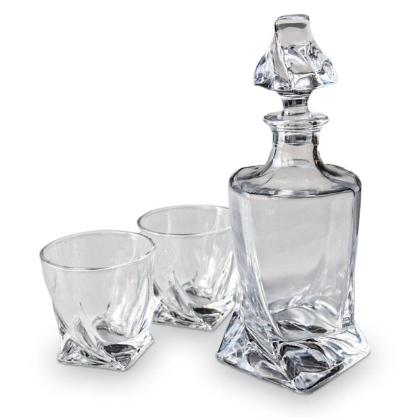 Vridd Karaffelsett - Whiskeyglass & Whiskeystein – Whiskey Transparent