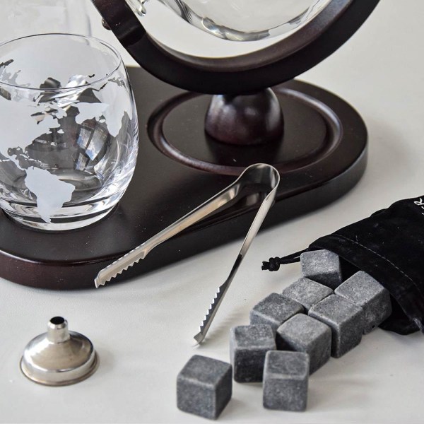 Glob Carafe Deluxe - Whisky Glas & Whisky Stones - Whisky Dark brown
