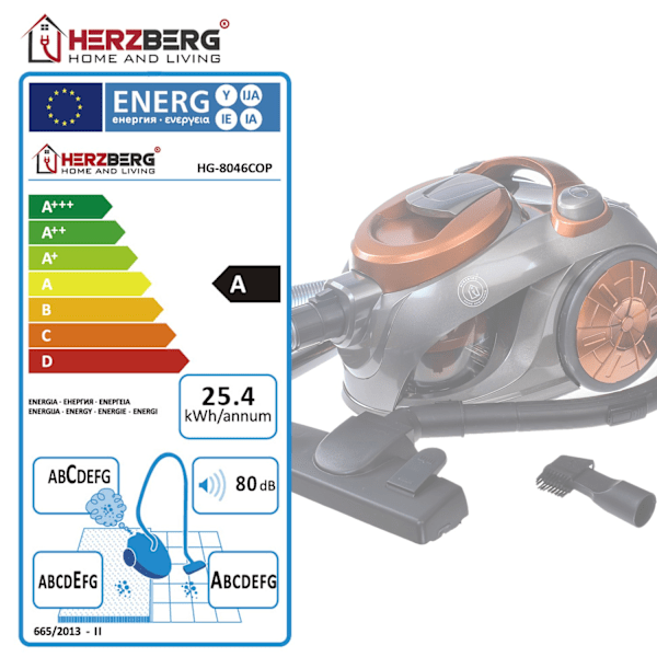 Påslös Dammsugare 2.5L - 1200W