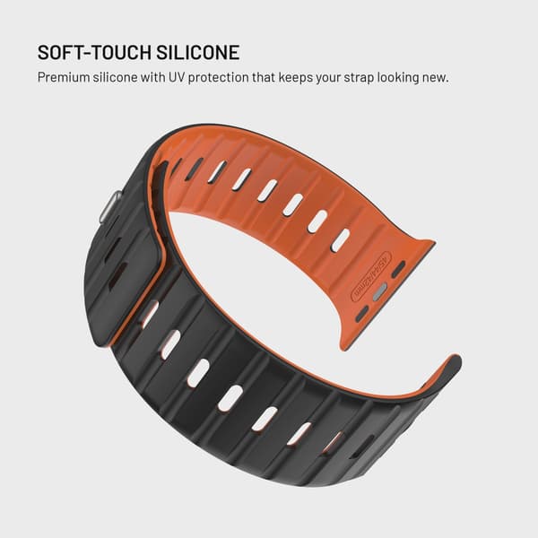 FIXED Mag Silikonrem för Apple Watch 42/44/45/49mm Svart