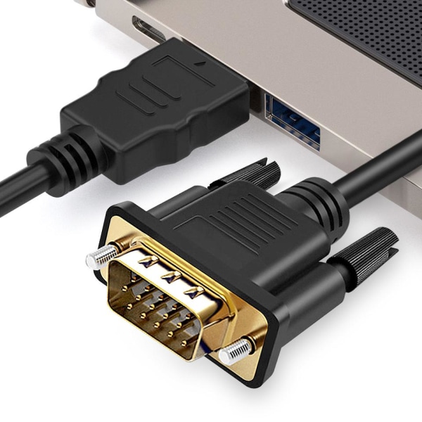 1.8m HDMI til VGA Kabel - Adapter Black