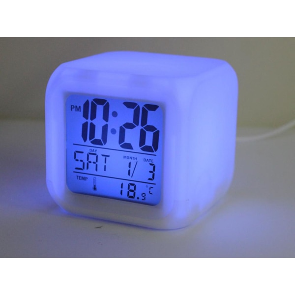 Väckarklocka - Digital med LED & Termometer - Klocka multifärg