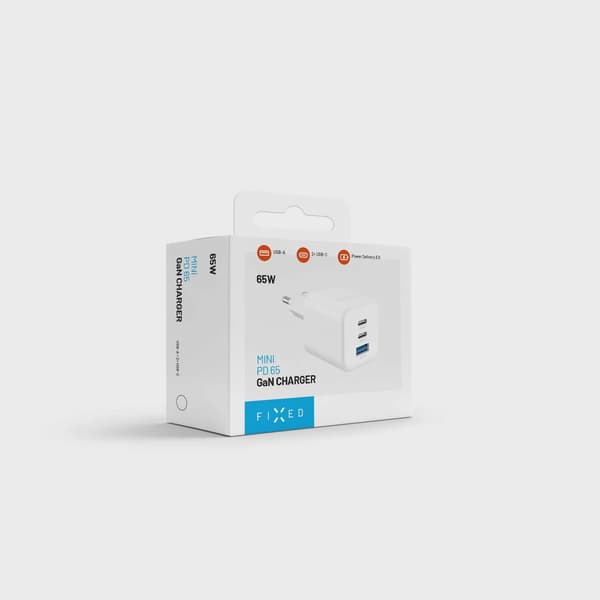 FIXED Super Fast Mini Charger 65W 2xUSB-C PD + USB-A Vit