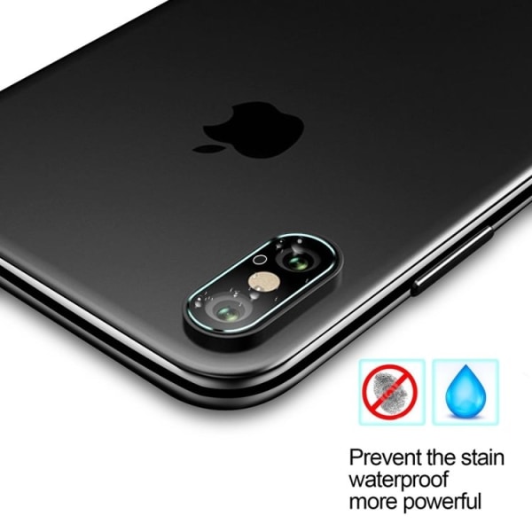 2 stk iPhone X/XS - Skærmbeskytter Kamera - Hærdet Glas Transparent