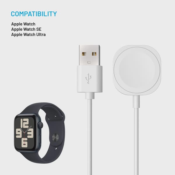 FIXED USB-A Laddkabel för Apple Watch Vit