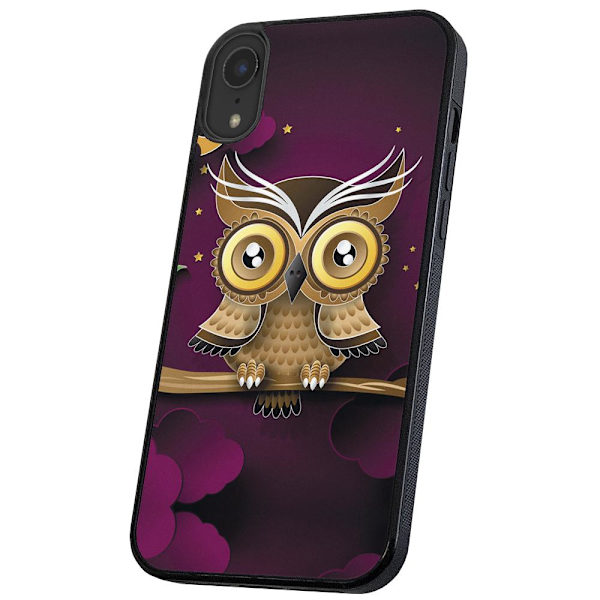 iPhone XR - Deksel/Mobildeksel Lysbrun Ugle Multicolor