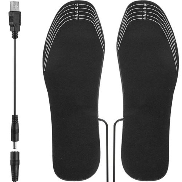 Opvarmede indlægssåler / USB fodvarmer - varmer dine Black 3fb7 | Black 41-46 Fyndiq