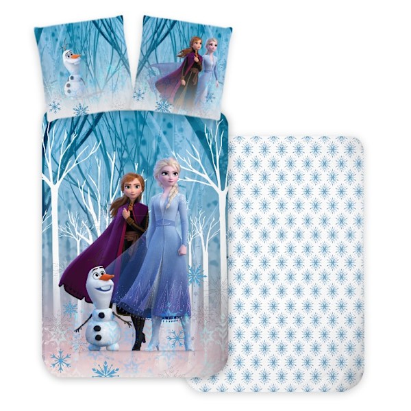 Disney Frozen Snöflingor Sängset 140×200 cm, 70×90 cm - Perfekt för den magiska sovstunden!