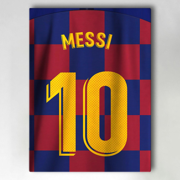 Lærredsbillede / Lærredstryk - Messi - Barcelona - 40x30 cm - Læ
