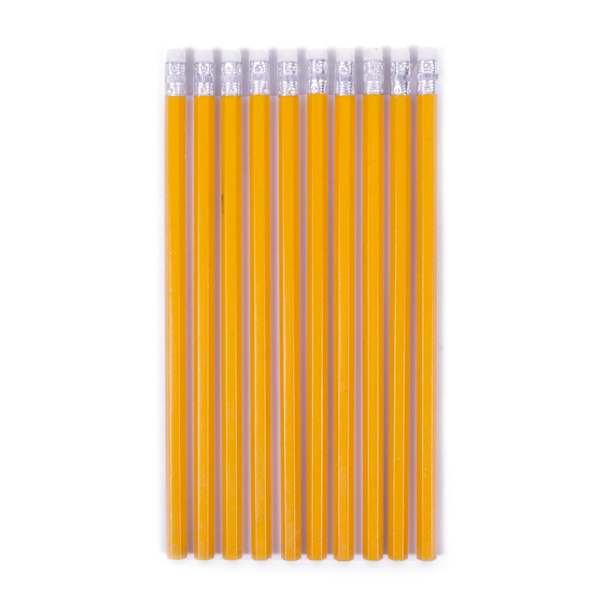 Blyertspennor + sudd 10-pack