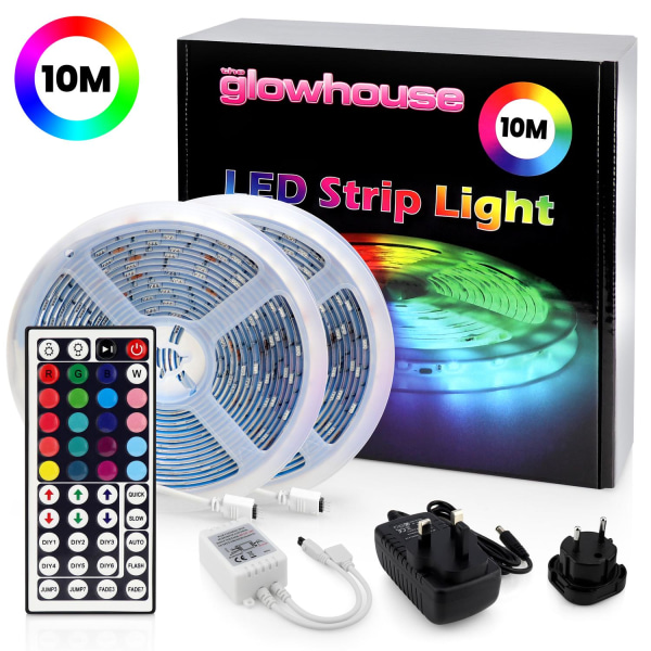 LED-Strip Lights med RGB / Lyskæde / LED-liste - 10 meter Multicolor