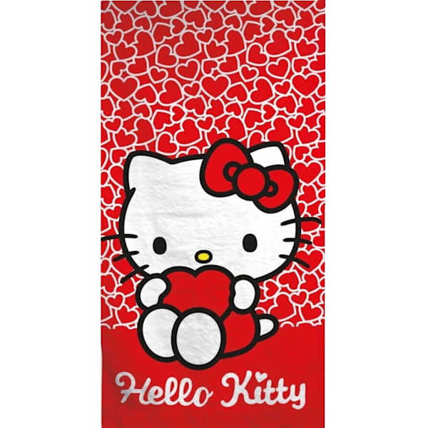 Hello Kitty Hjärtan Badhandduk, Strandhandduk 70*140 cm (Snabbtorkande)