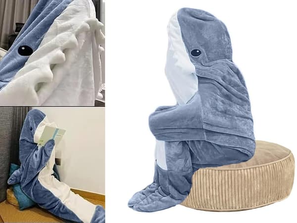 Hajfilt pyjamas nattkläder kostym varm vinterhuvtröja tjock m M