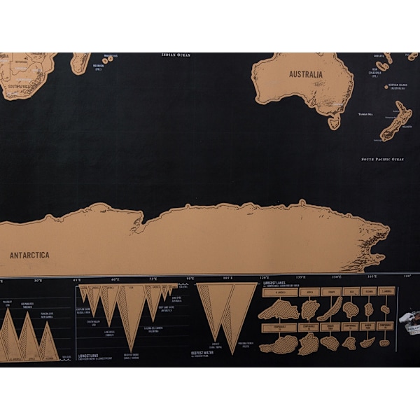 Karta med Skrapa / Scratch Map / Världskarta - 82 x 59 cm