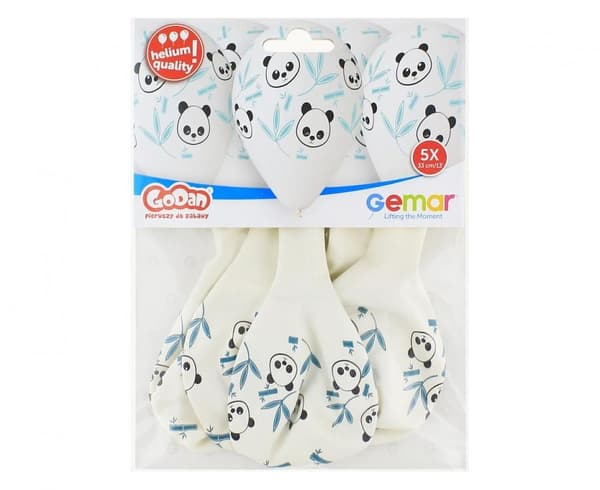 Panda & Bamboo, ballonger, 5 st, 33 cm (13 tum)