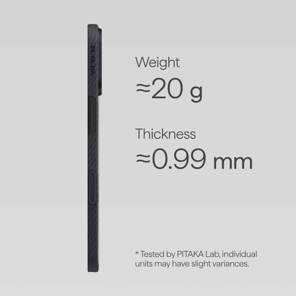 Pitaka Edge MagSafe Fodral iPhone Air Svart/Grå