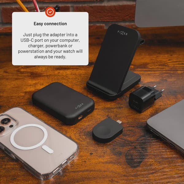 FIXED Trådlös USB-C laddare för Apple Watch Svart