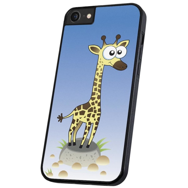 iPhone 6/7/8/SE - Cover/Mobilcover Tegnet Giraf Multicolor