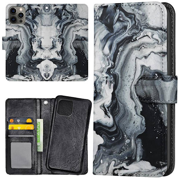 iPhone 13 Pro Max - Plånboksfodral/Skal Målat Konst multifärg