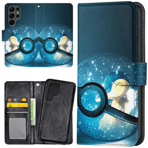 Samsung Galaxy S22 Ultra - Plånboksfodral/Skal Pokemon multifärg
