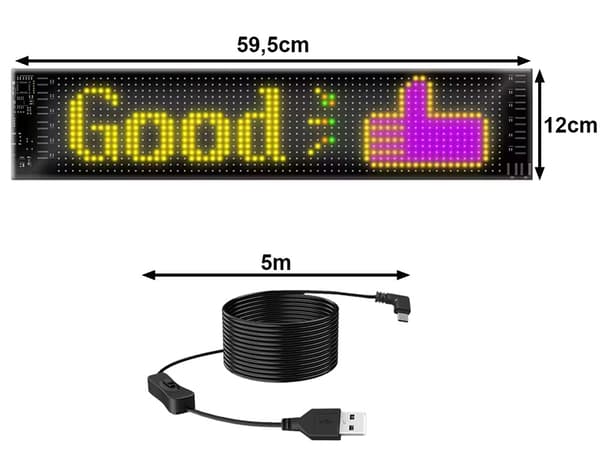 Flexibel LED-panel gestsignal lastbil vindruta