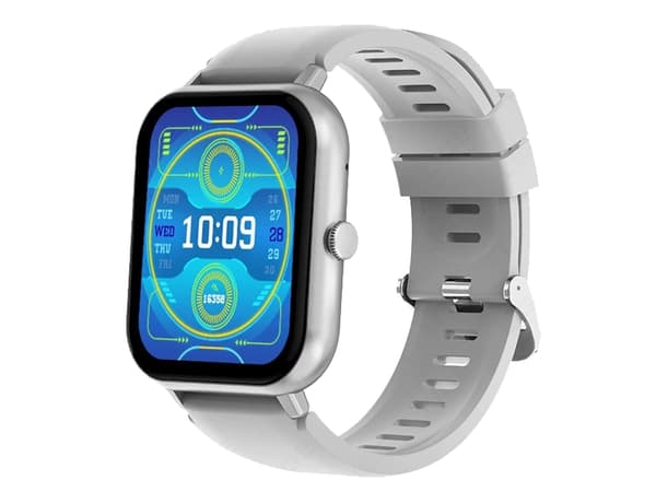 Smartklocka dam/herr gummiarmband sport bluetooth samtal grå Grey