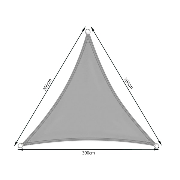 Solsegel / Segelduk - Vattentät - 3x3x3 m grå