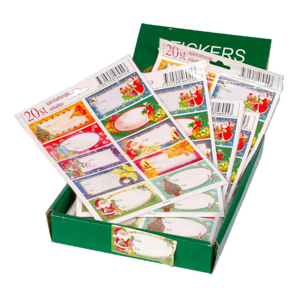 20-pack - Juletiketter / Stickers - Jul Motiv - Etiketter