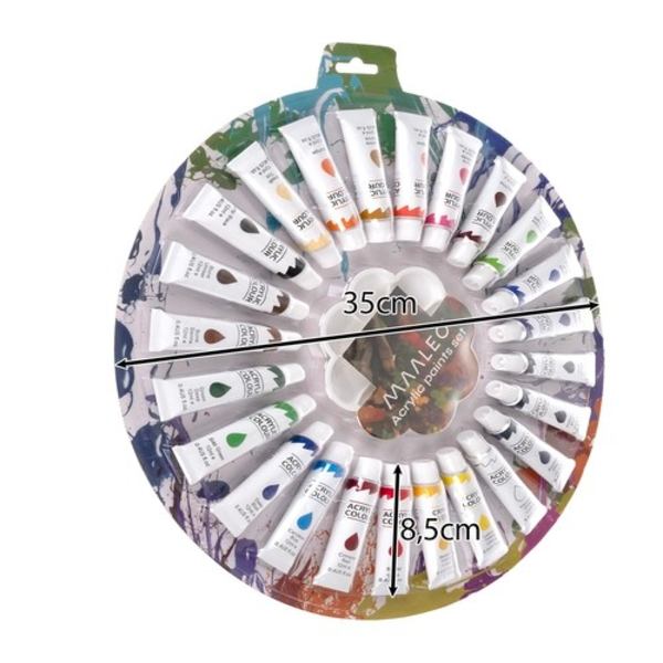 24-Pack Akrylfärg / Konstnärsfärg - 12ml