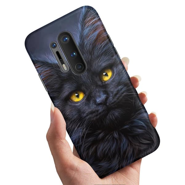 Deksel / Mobildeksel til OnePlus 8 Pro - Svart Katt