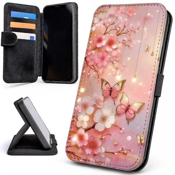 Plånboksfodral / Mobilfodral till iPhone 17 Pro Max - Flowers & Butterflies