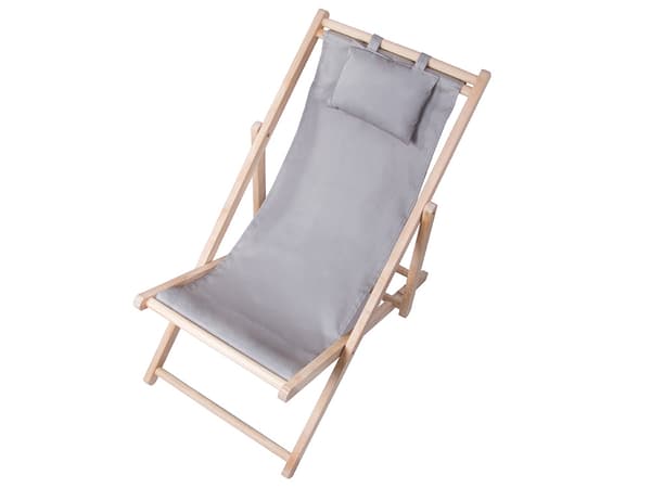 Trädäckstolar strandstolar hopfällbara trädgårdsdynor strandstol Grey