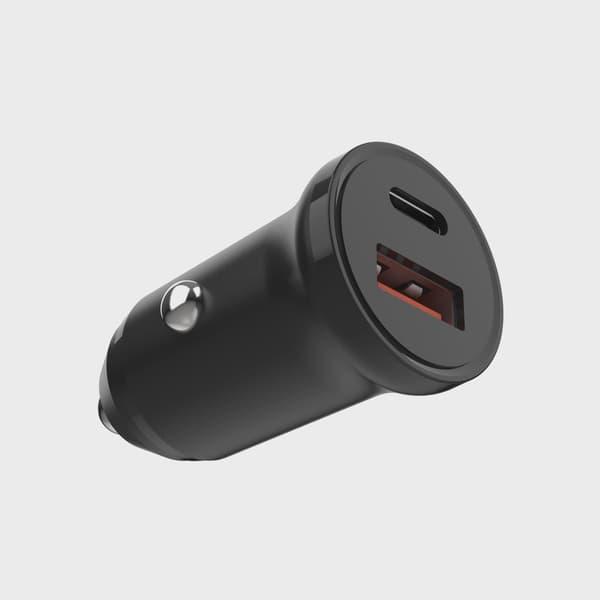 FIXED Snabb Billaddare 20W USB-C PD/USB-A Svart