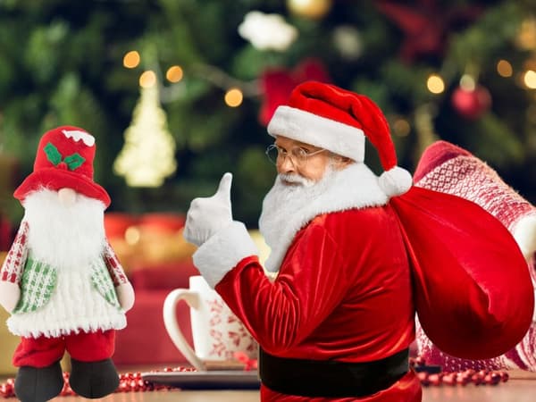 LED-tomte 30 cm - Belyst juldekoration