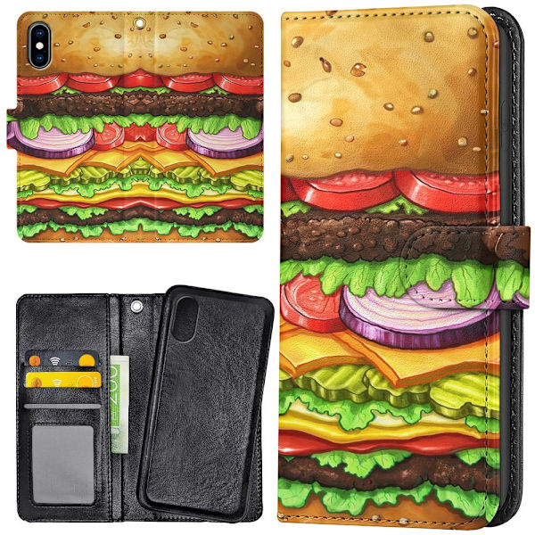 iPhone XR - Lommebok Deksel Hamburger