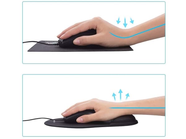 Musematte med Håndleddstøtte - Ergonomisk Musematte