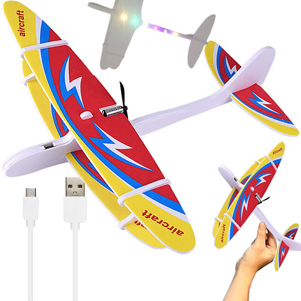 Flygplansleksak skum - USB LED-glidare