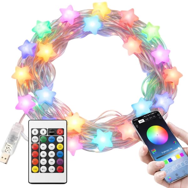 LED RGB stjärnslinga USB app fjärrkontroll