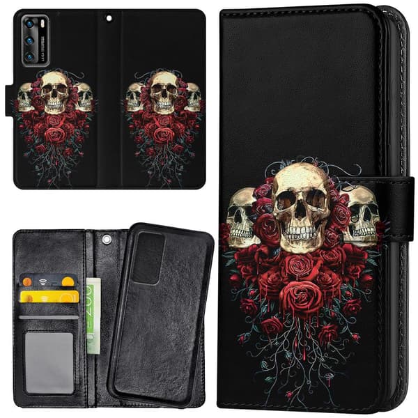 Huawei P40 - Plånboksfodral/Skal Skulls
