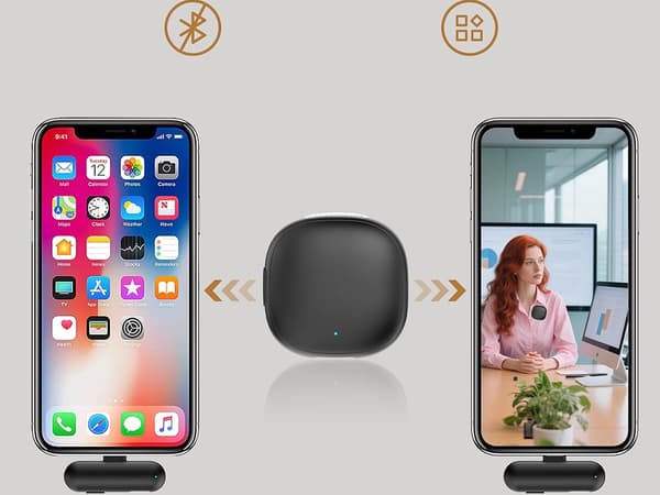 Trådlös lavalier mikrofon 2 st för iPhone mobil eller dator USB-C