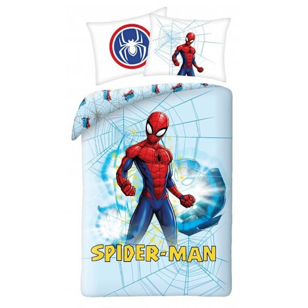 Spider-Man Ljusblå Sängkläder Set 140×200 cm, 70×90 cm - Perfekt för Fans av Superhjältar!