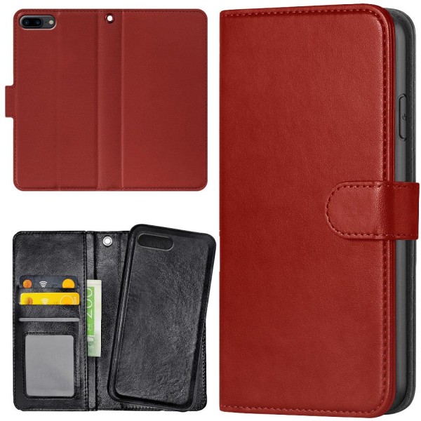 iPhone 7/8 Plus - Lommebok Deksel Mørkrød Dark red