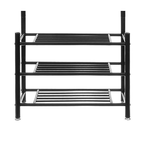 Stumtjener Stativ med Skohylle / Klesstativ - 190 cm Black