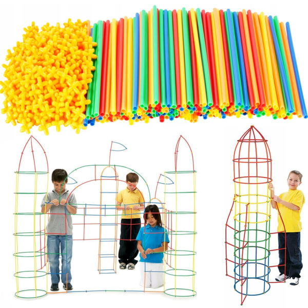Fort Building Kit 408 Pieces - Rakennussarja lapsille - Luo muotoja Multicolor