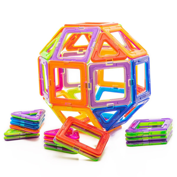 Magnetic Tiles - 40 Deler Magnetiske Klosser - Bygg Magneter Multicolor