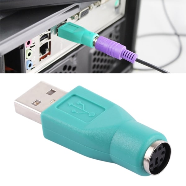 Adapter USB-hane till PS/2-hona (Passiv) Turkos