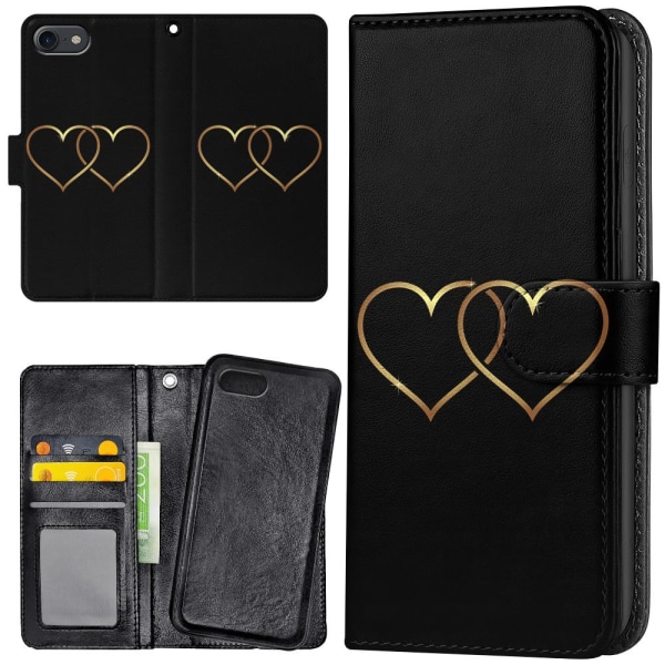 iPhone 6/6s Plus - Lommebok Deksel Double Hearts