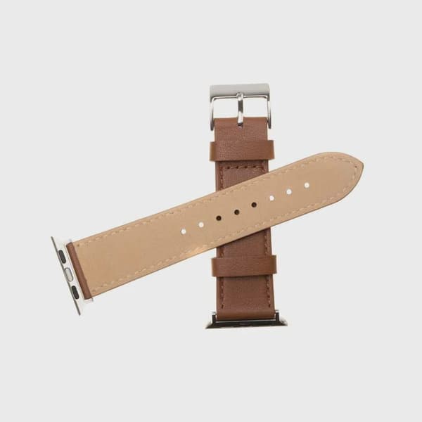 FIXED Äkta läderrem för Apple Watch 42/44/45/49mm Brun