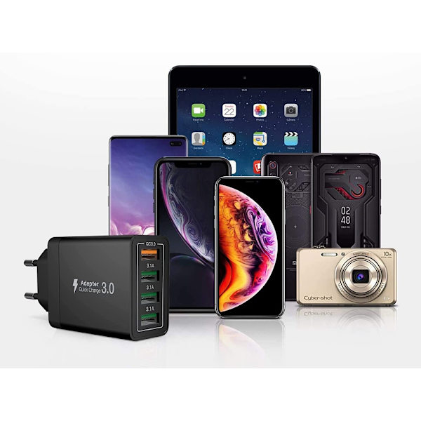 4x Mobilladdare / Laddare - USB Väggladdare - Snabbladdare